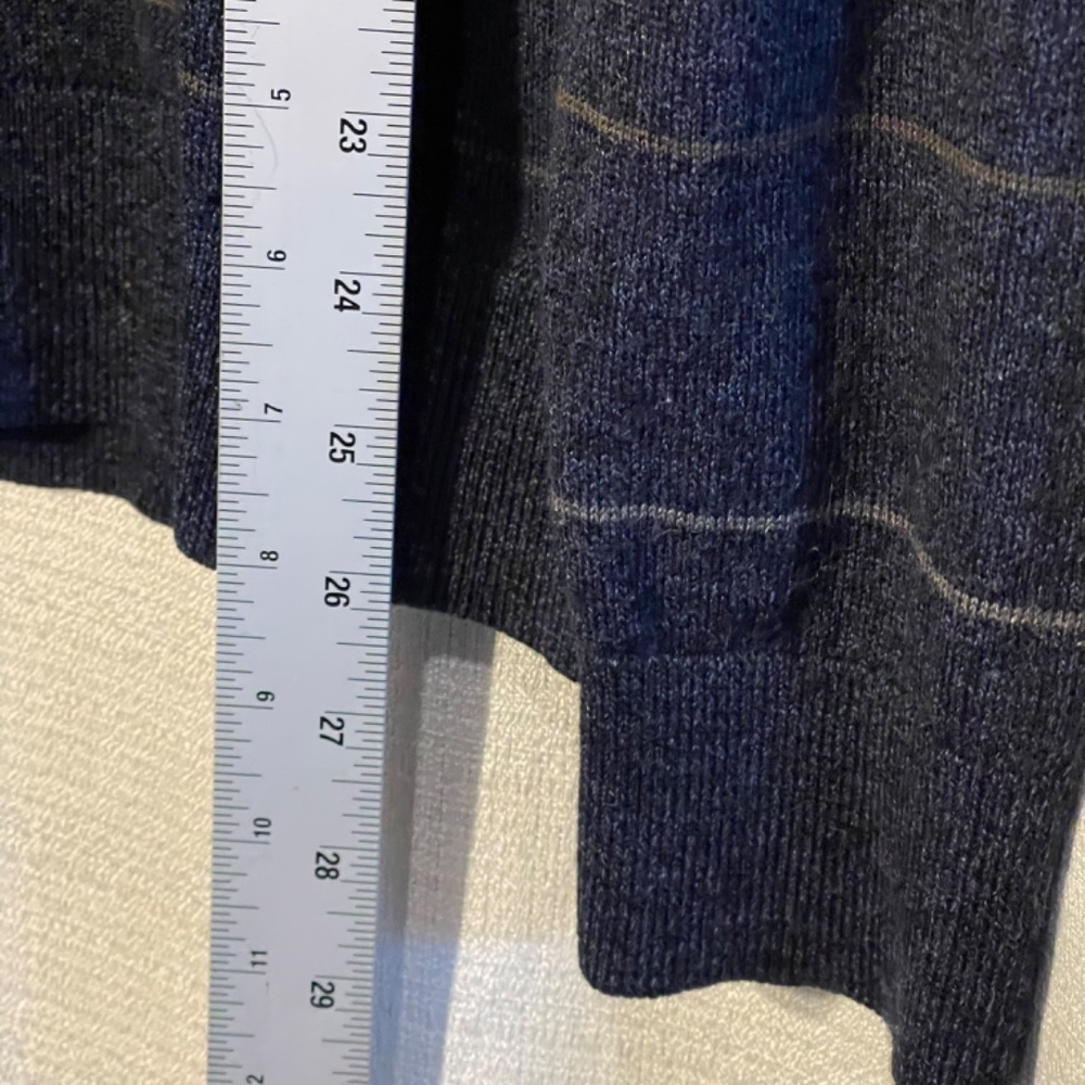 Merino Luxury Wool Blend Banana Republic Blue Striped Sweater - Picture 3 of 6